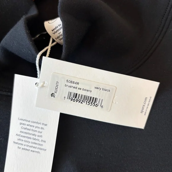 NWT SPANX  Scuba Crop Bolero Top, Size XS, black - Picture 8 of 8